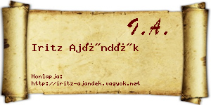 Iritz Ajándék névjegykártya